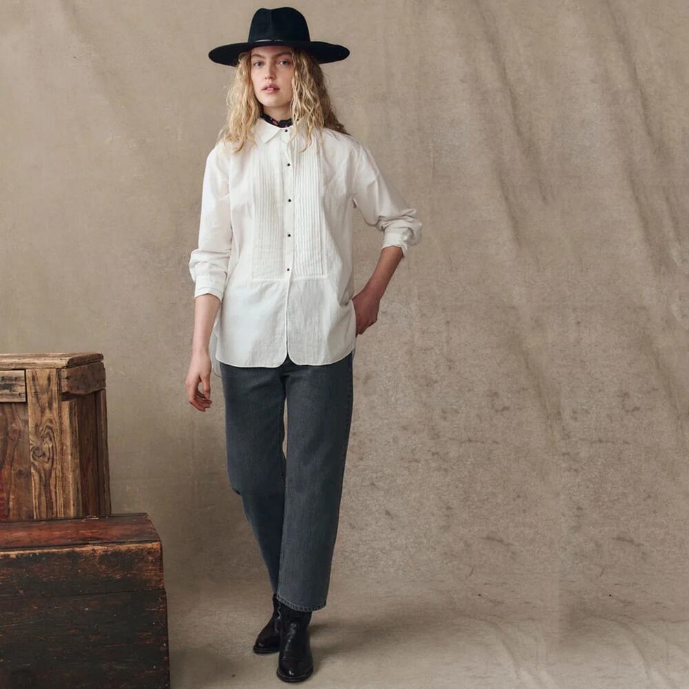 THE GREAT. The Classic Tux Top in White 1|S - Picture 2 of 13